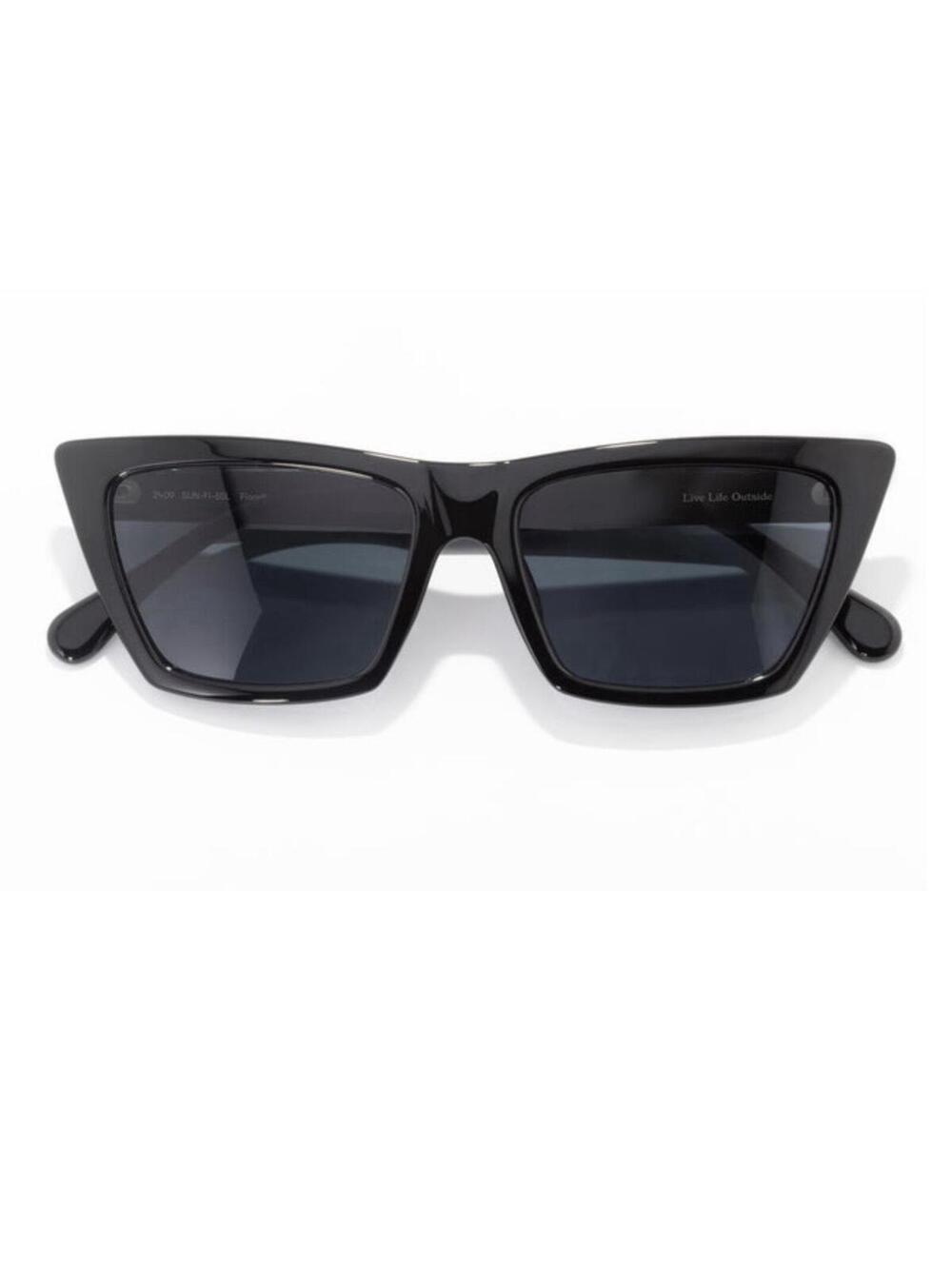 Sunski Fiorella Polarized Grey Tint Sunglasses Black SlateLens Recycled Frame